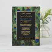 Peacock Feather Wedding Invitation (Standing Front)