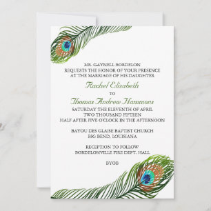 Peacock Feather Wedding Invitations