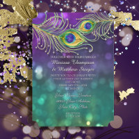 Peacock Feather Wedding Jeweled Feathers Bokeh