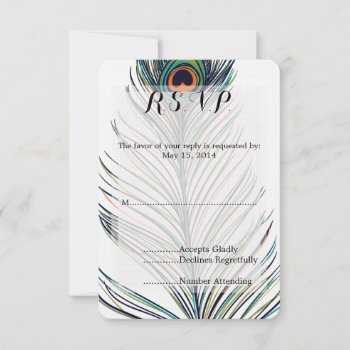 Peacock Feather Wedding Rsvp by peacefuldreams at Zazzle