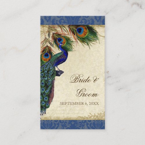 Peacock Feather Wedding Table Seating Escort Place Card