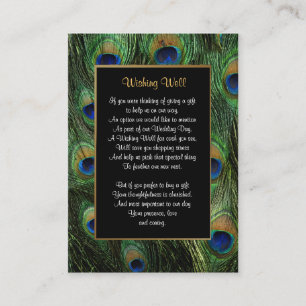 Peacock Feather Wedding - Wishing Well Enclosure Card