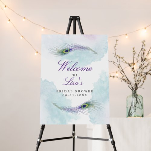 Peacock Feather Welcome Sign