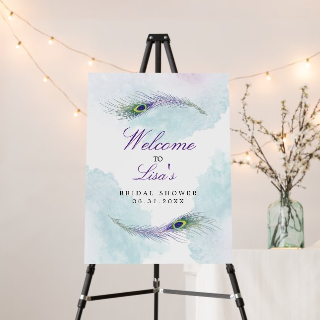 Peacock Feather Welcome Sign (In Situ (Stand))