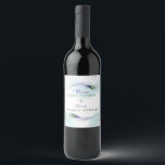 Peacock Feather  Wine Label<br><div class="desc">Peacock Feather. These elegant, purple peacock feather wine labels are designed with two peacock feathers wrapping around elegant typography and watercolor background. Personalize this design with your name, wedding date, and any other custom message you would like to include! The background color is set to white, however, you can choose...</div>