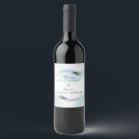 Peacock Feather  Wine Label<br><div class="desc">Peacock Feather. These elegant, purple peacock feather wine labels are designed with two peacock feathers wrapping around elegant typography and watercolor background. Personalize this design with your name, wedding date, and any other custom message you would like to include! The background color is set to white, however, you can choose...</div>