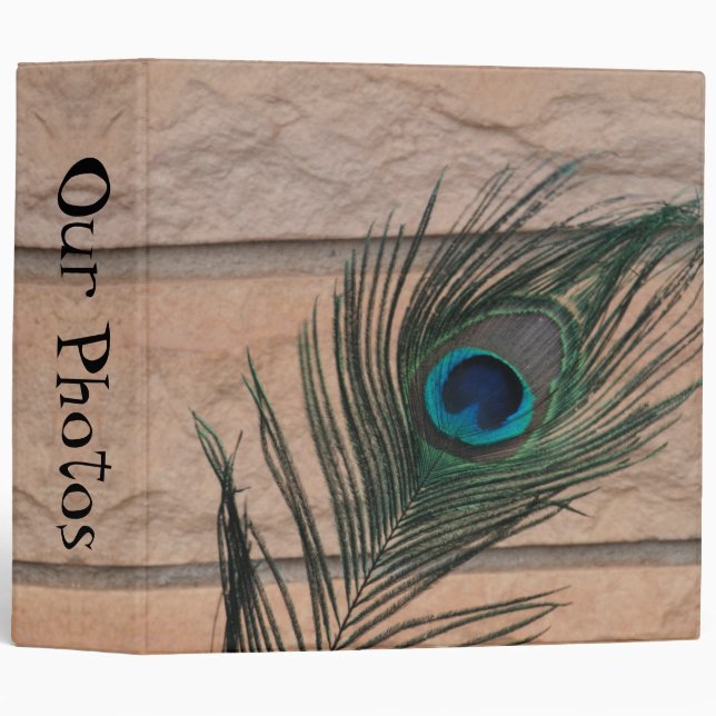 Peacock Feather with Bricks 3 Ring Binder (Front/Spine)