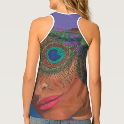 Peacock Feather Womens Racerback tank top gift