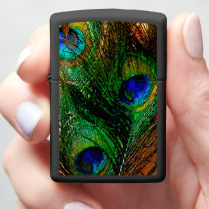 Peacock feather zippo lighter