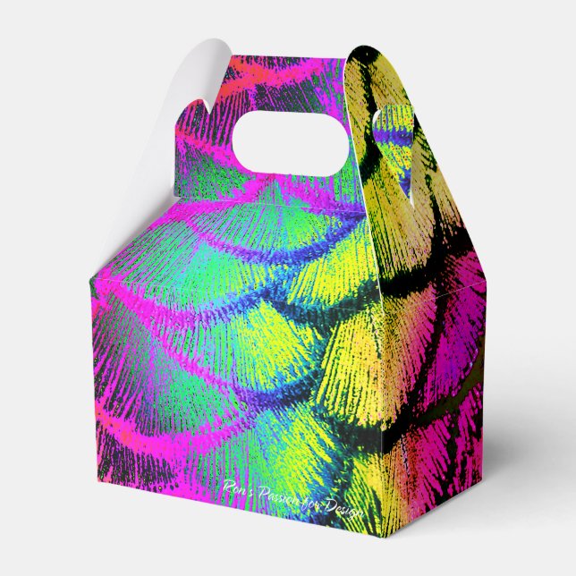 Peacock Feathers 1 Favor Boxes (Front Side)