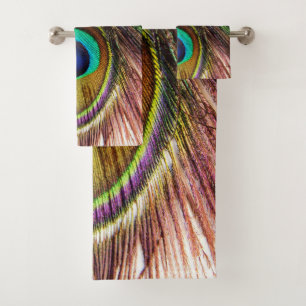 Peacock Feathers 4 Bathroom Towel Set