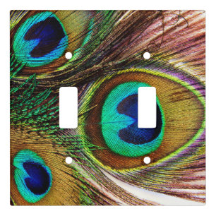 Peacock Feathers 4 Light Switch Cover