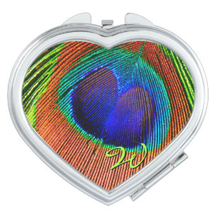 Peacock Feathers 6B Compact Mirror