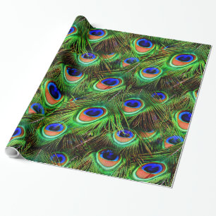 Peacock Feathers 7A-B Options Wrapping Paper