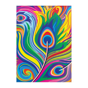 Peacock Feathers Abstract Art Acrylic Print