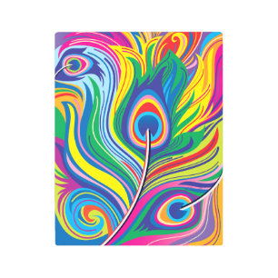 Peacock Feathers Abstract Art Metal Print