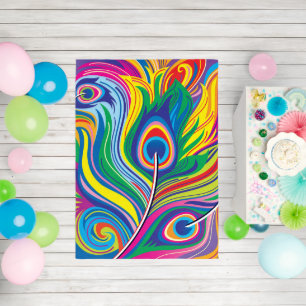 Peacock Feathers Abstract Art Outdoor Rug