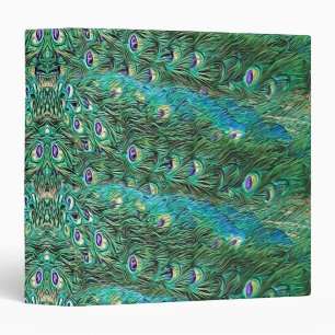 Peacock feathers, abstract - pattern in acrylic 3 ring binder