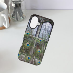 Peacock Feathers and Gothic Windows iPhone 16 Case