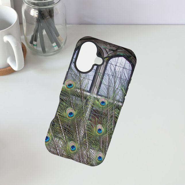 Peacock Feathers and Gothic Windows iPhone Case (In Situ)