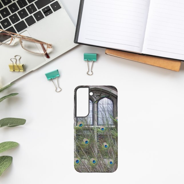 Peacock Feathers and Gothic Windows Samsung Galaxy Case (In Situ)