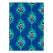 Peacock Feathers, Aqua on Deep Cobalt Blue (Front)