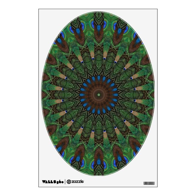 Peacock Feathers - Art for Your Toilet Seat Wall Decal (Front)