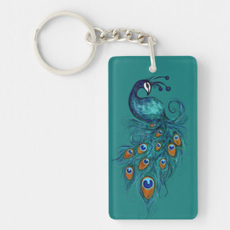 Peacock Feathers Art                               Keychain