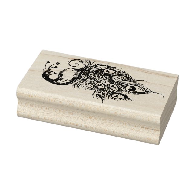 Peacock Feathers Art                               Rubber Stamp (Stamp)