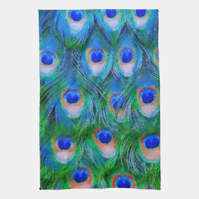 Peacock Feathers Art Towel (Vertical)