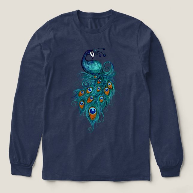 Peacock Feathers Art                               Tri-Blend Shirt (Design Front)