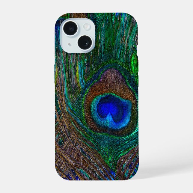 Peacock Feathers Background Ready to iPhone 15 Case (Back)