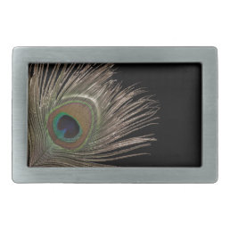 Peacock feathers belt buckle