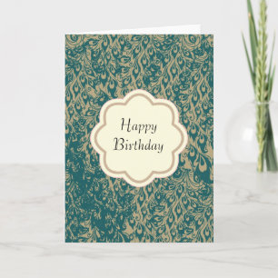Peacock Feathers Birthday Card
