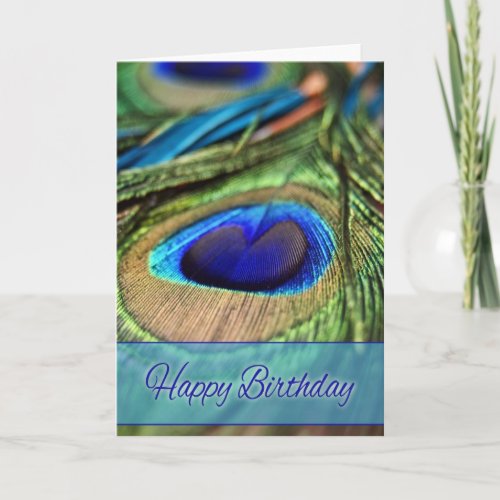 Peacock Feathers Birthday Card