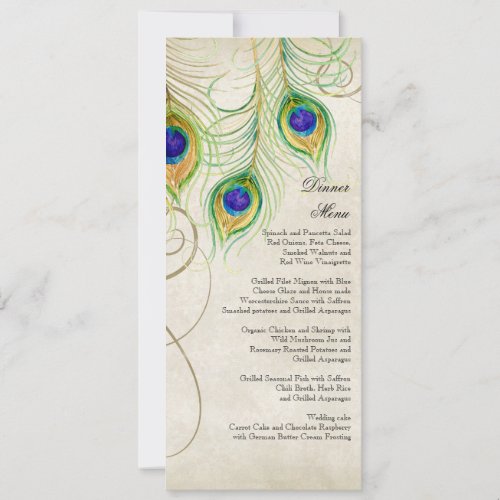 Peacock Feathers Black Damask Wedding Stationery Invitation