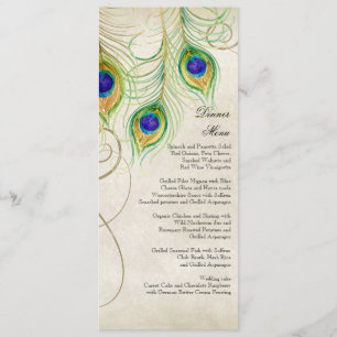 Peacock Feathers Black Damask Wedding Stationery Invitation