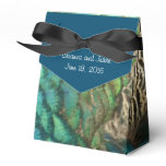 Peacock Feathers Blue and Green Personalized Favor Boxes