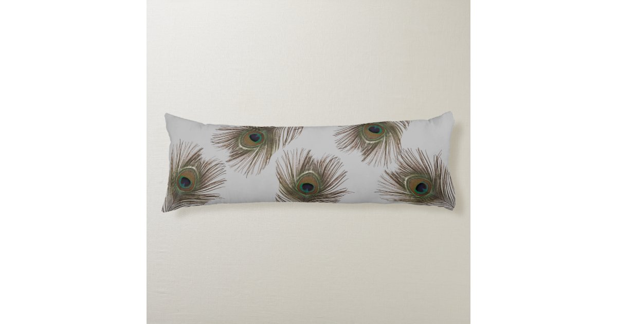 Peacock feathers body pillow Zazzle