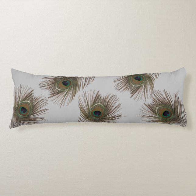 Peacock feathers body pillow (Front)