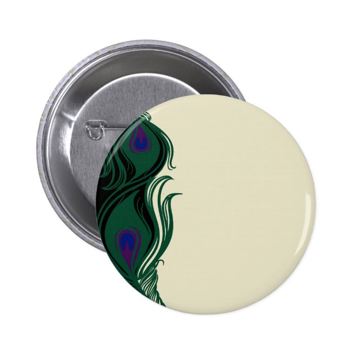 Peacock Feathers Border Button