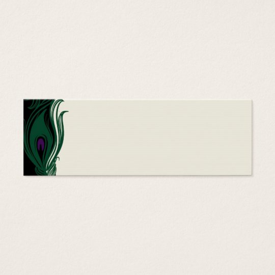 Peacock Feathers Border Mini Business Card