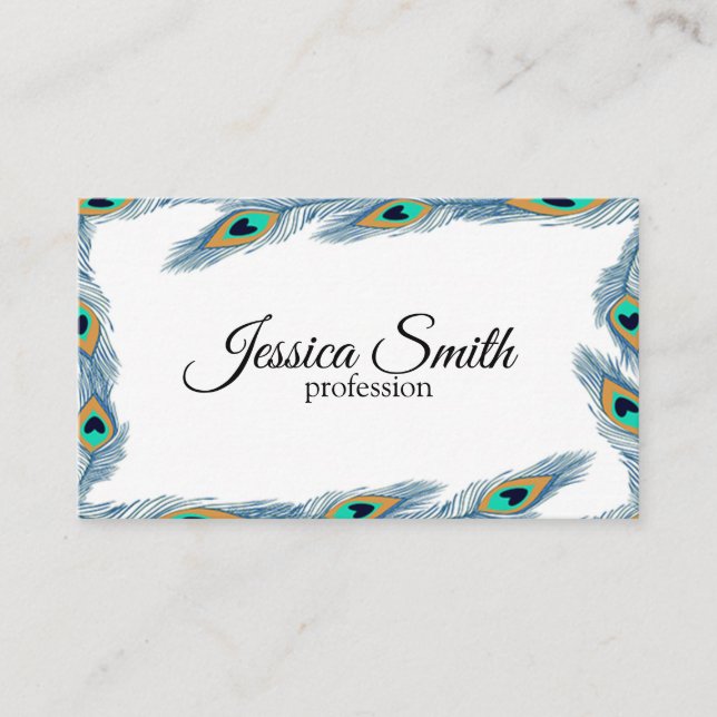 Peacock Feathers Business Card (Front)