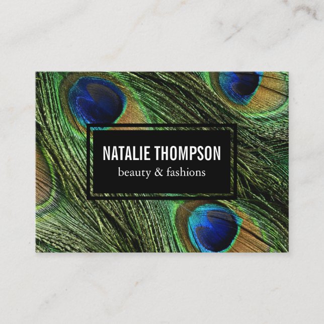 Peacock Feathers Business Card (Front)