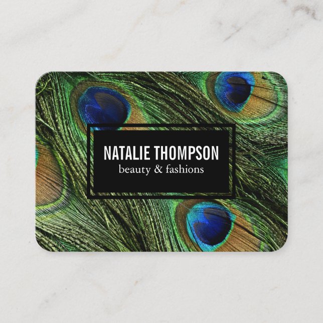 Peacock Feathers Business Card (Front)
