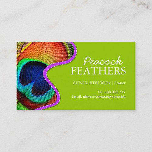 Peacock Feathers Business Cards