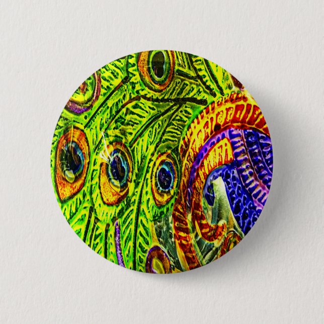 Peacock Feathers Button (Front)