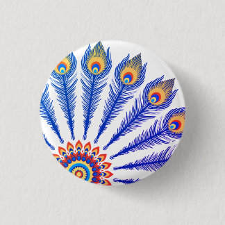 Peacock feathers button