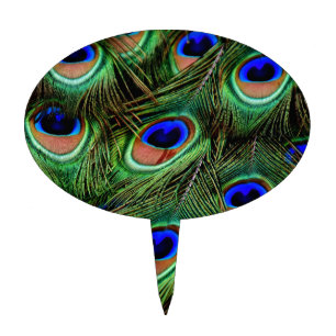 Peacock Feathers Cake Topper