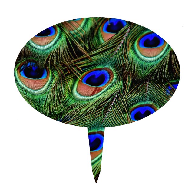 Peacock Feathers Cake Topper (Front)